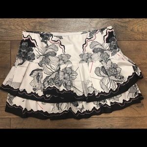 Lucky In Love Tennis Skirt Black and White